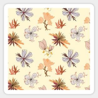 Orange Floral Pattern Sticker